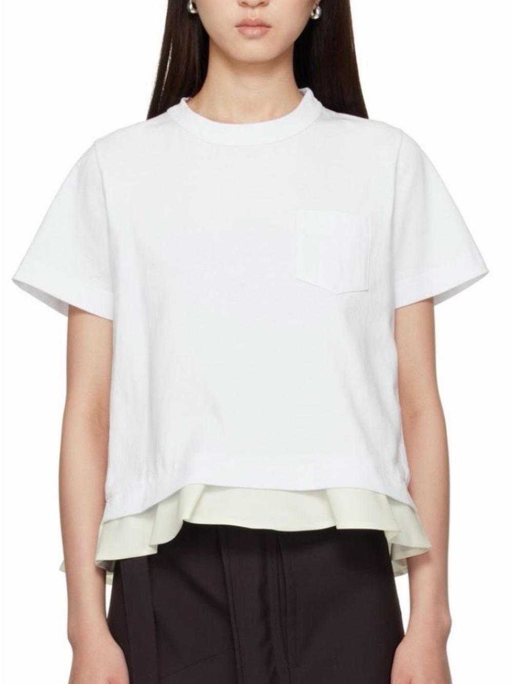 Sacai White Layered Pocket Short-Sleeve Tee